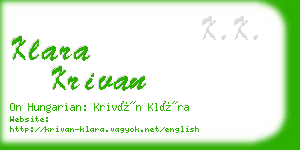 klara krivan business card